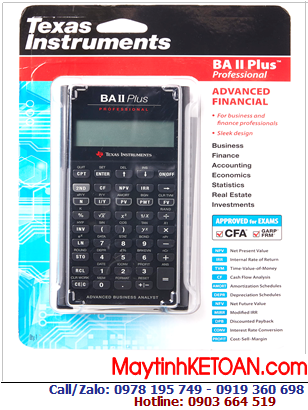 BA II Plus Pro, Máy tính tài chánh Texas BA II Plus Professional thi CFA (mẫu mới)| CÒN HÀNG